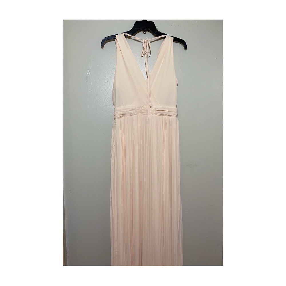 Asos Pleated Goddess Dress in Blush